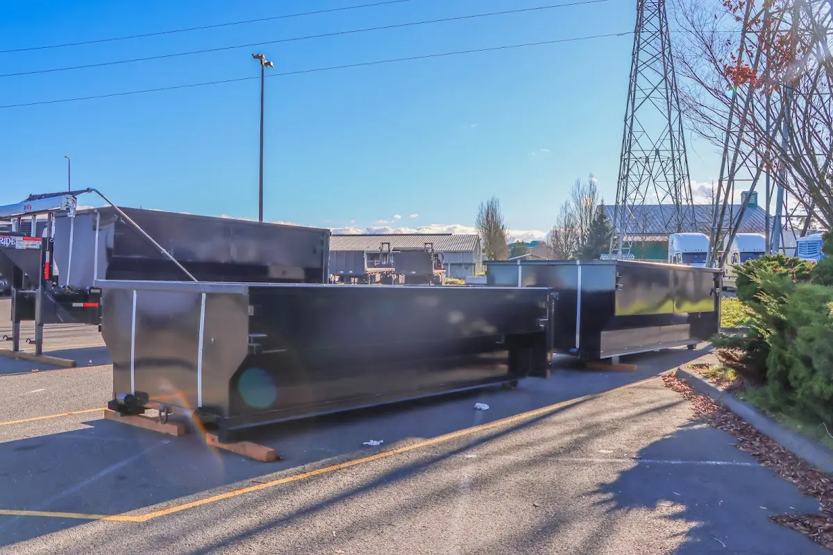Roll-off dumpster ready for waste disposal at job site for 4 Yard Dumpster Rental in Mechanicsburg